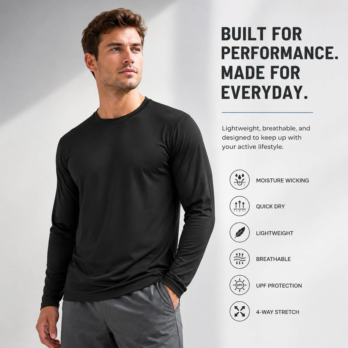 Men's Big & Tall Long Sleeve Shirt, 4-Pack