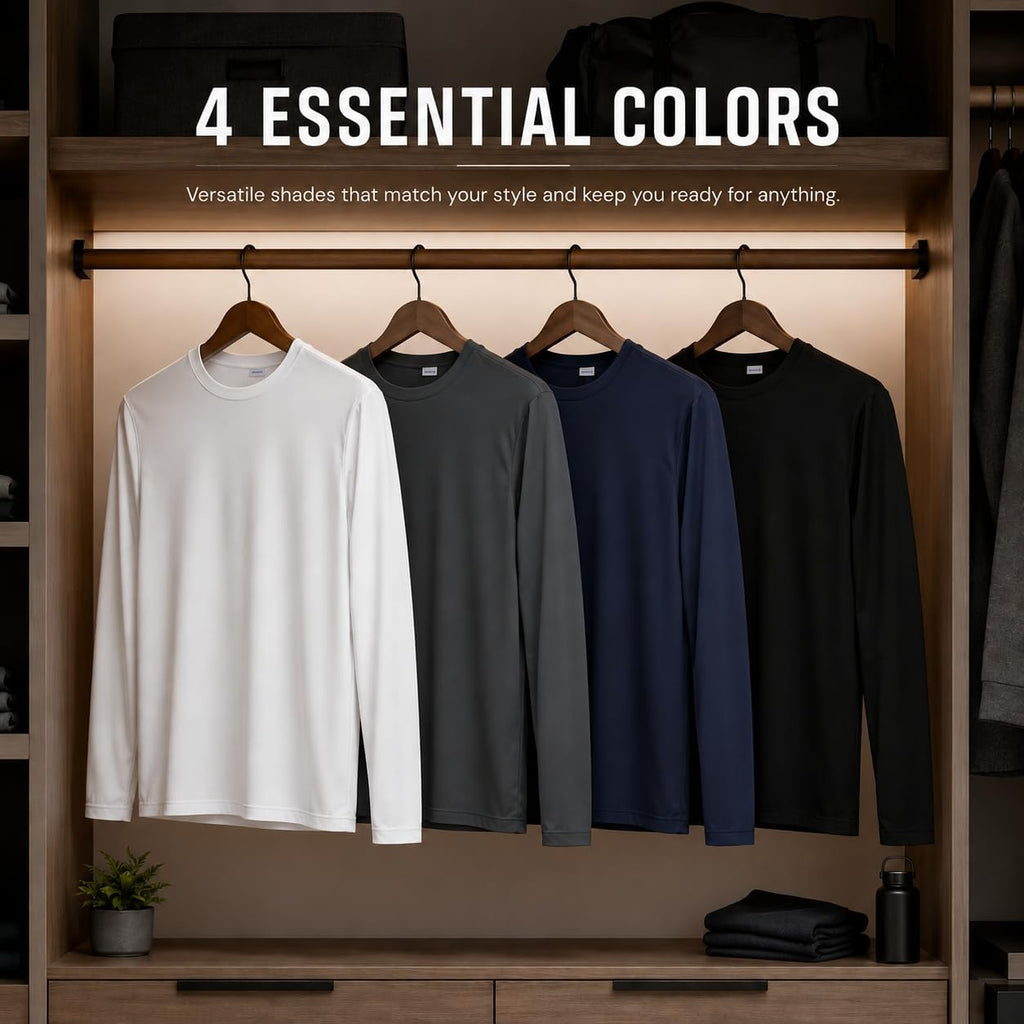 Men's Big & Tall Long Sleeve Shirt, 4-Pack